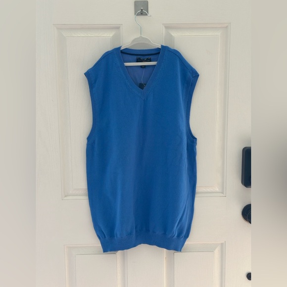 New Club Room Men’s V-Neck Sweater Vest Size Small Blue - Picture 2 of 5